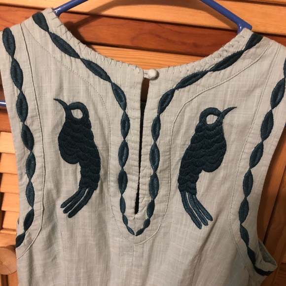 Free People Blue Embroidered Cottage Core Dress - Picture 6 of 8